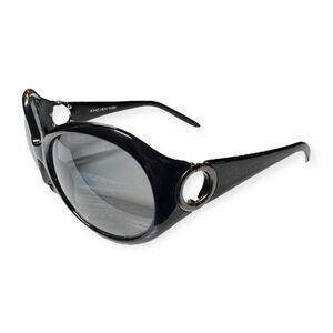 Jones New York Oval Sunglasses Black Circular Frames Gray Lenses‎